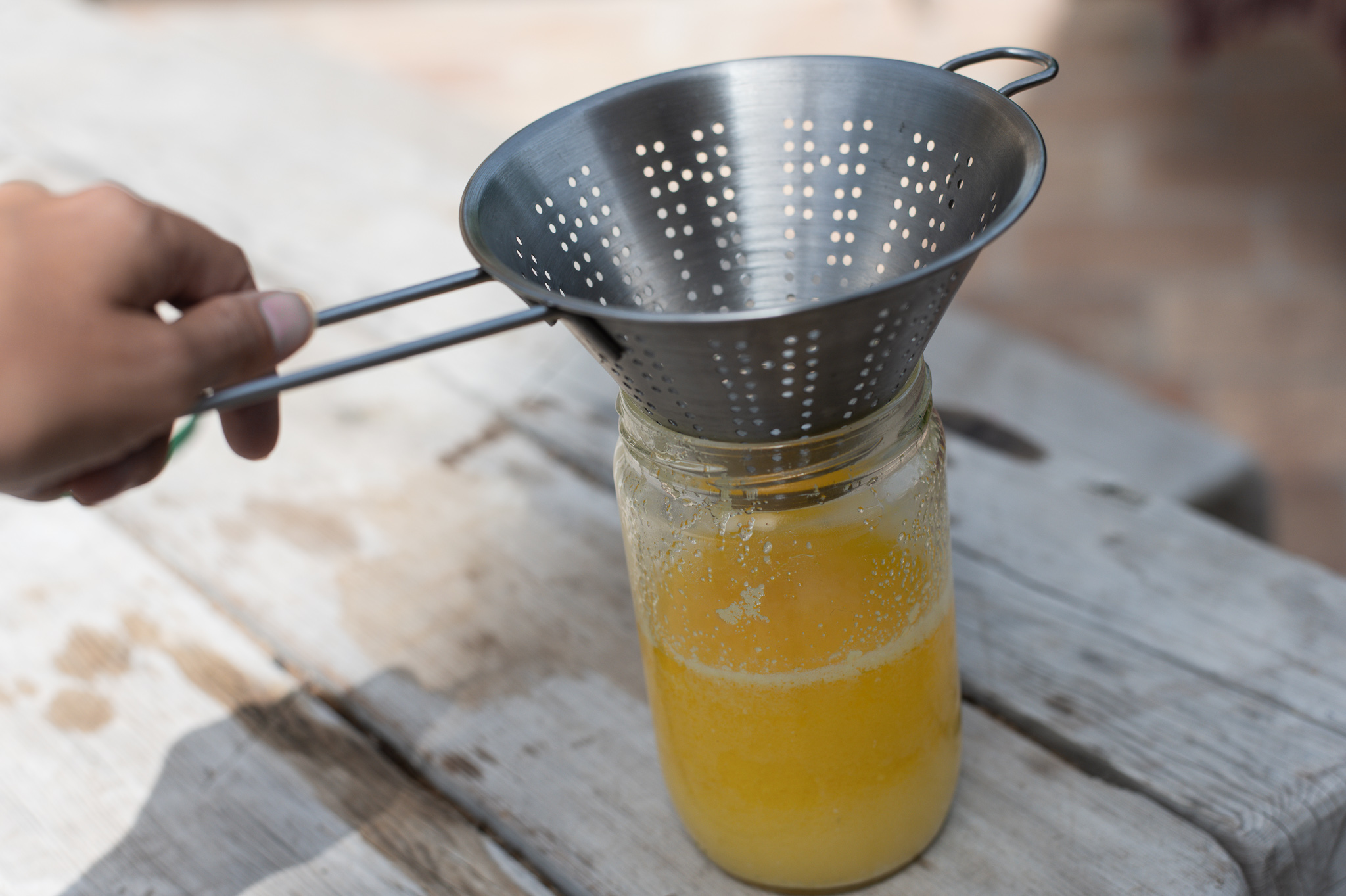 strain your ghee keeping the impurities out